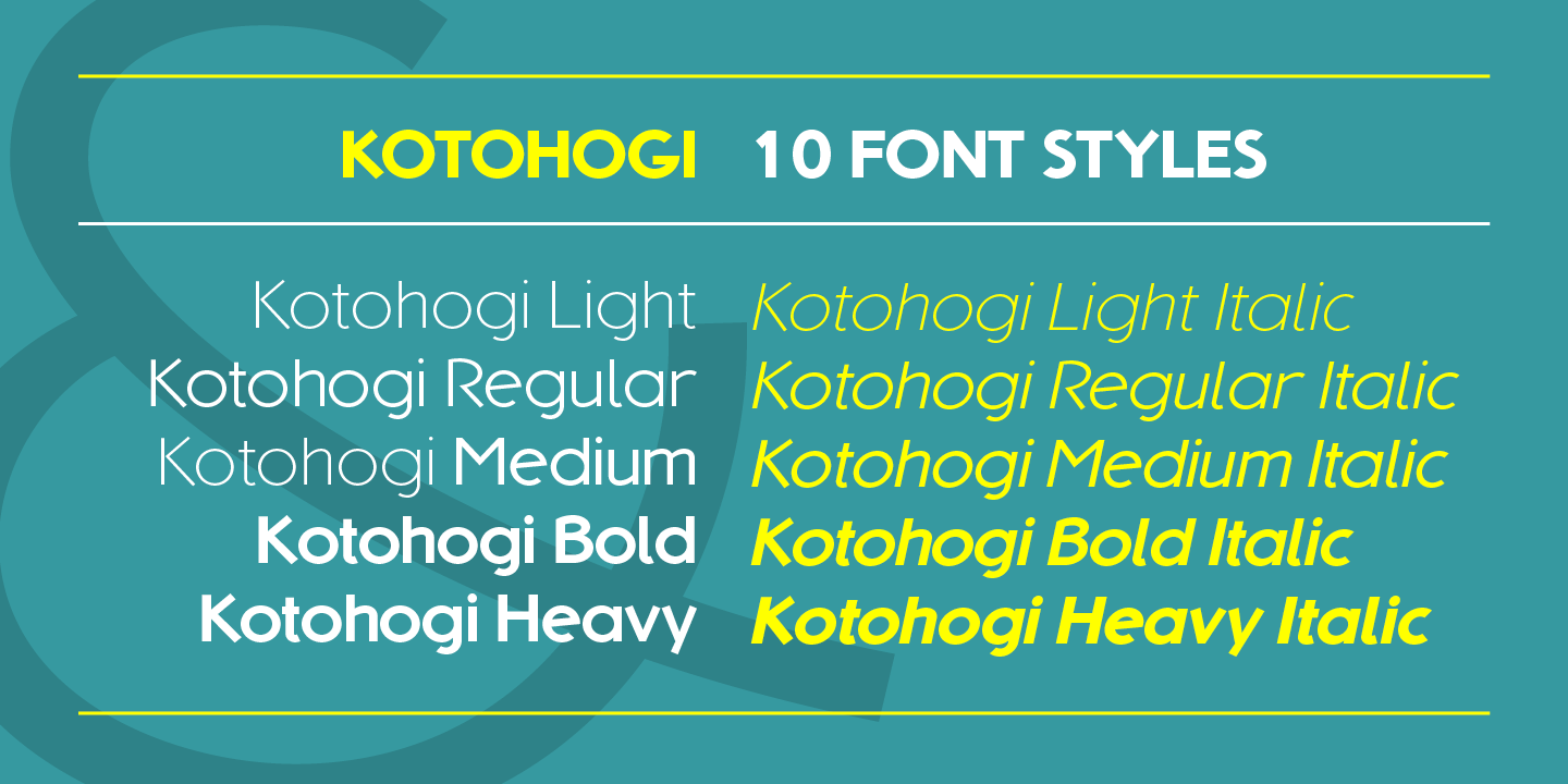 Przykład czcionki Kotohogi Light Italic